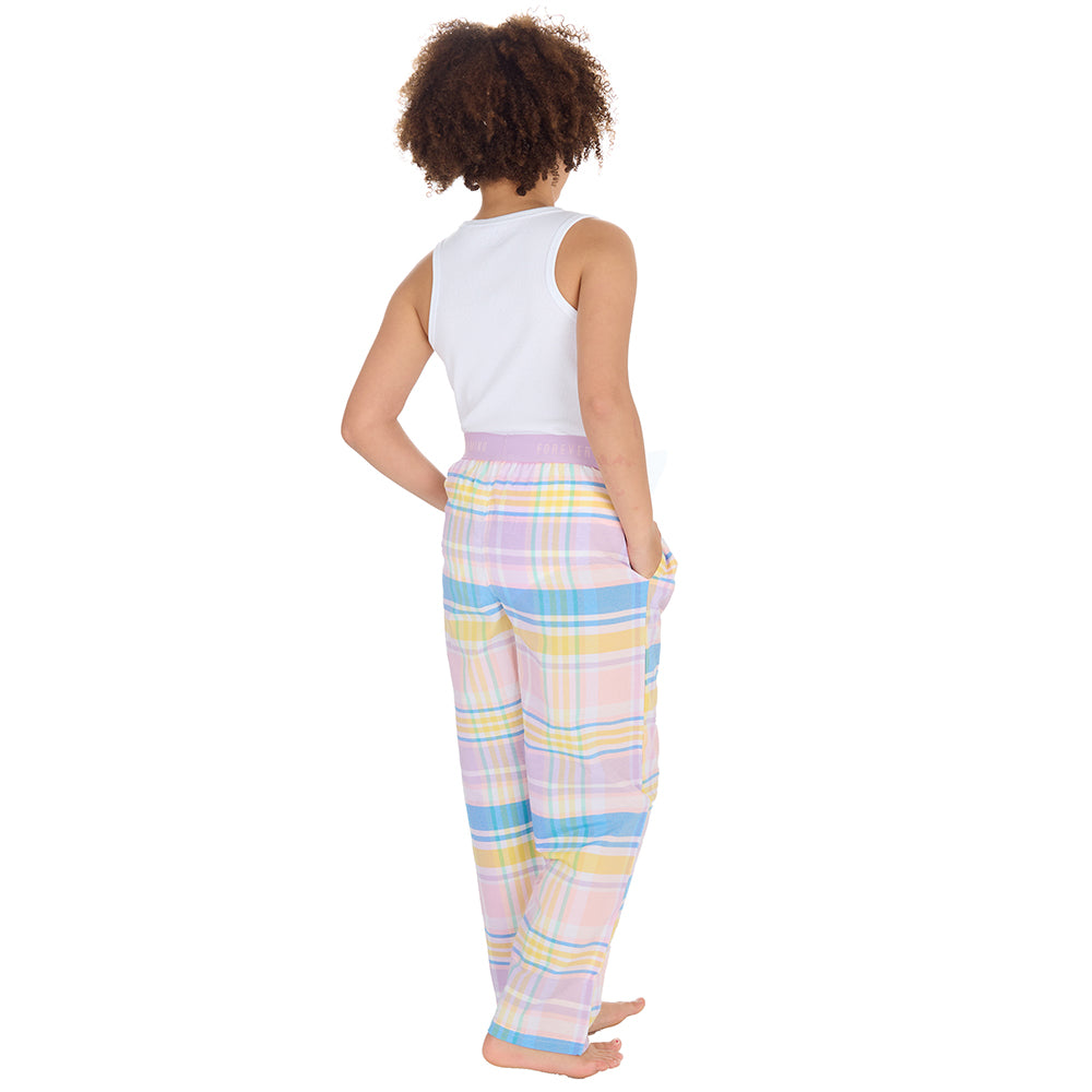 Girls Blush Check Woven Pyjama Bottoms