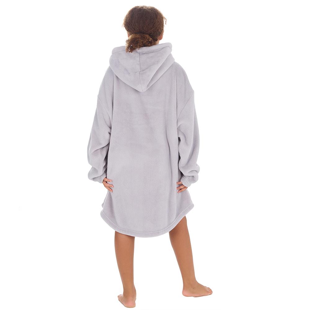 Girls Silver Coral Fleece Blanket Hoodie