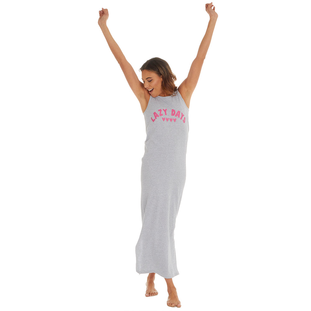 Ladies Lazy Days Sleeveless Long Nightdress