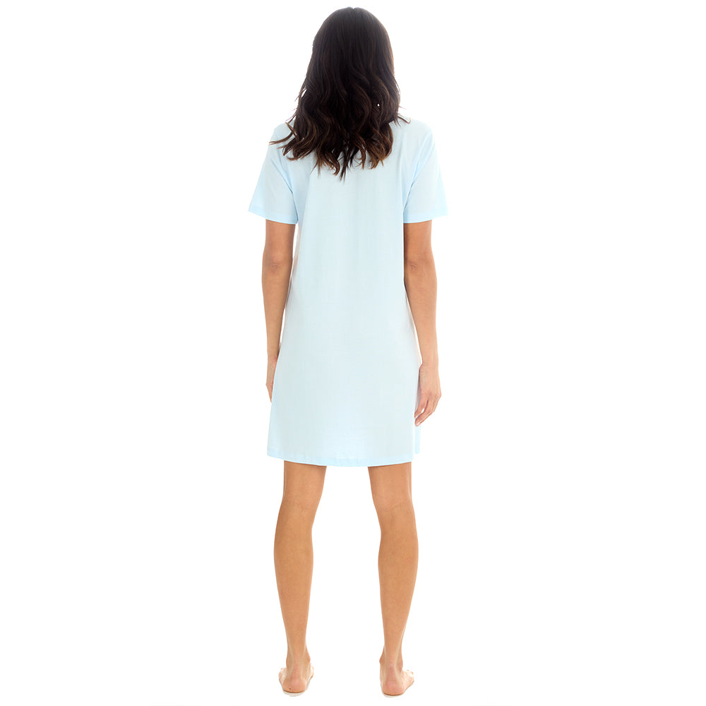 Ladies Love Otters Blue Cotton Sleep Tee
