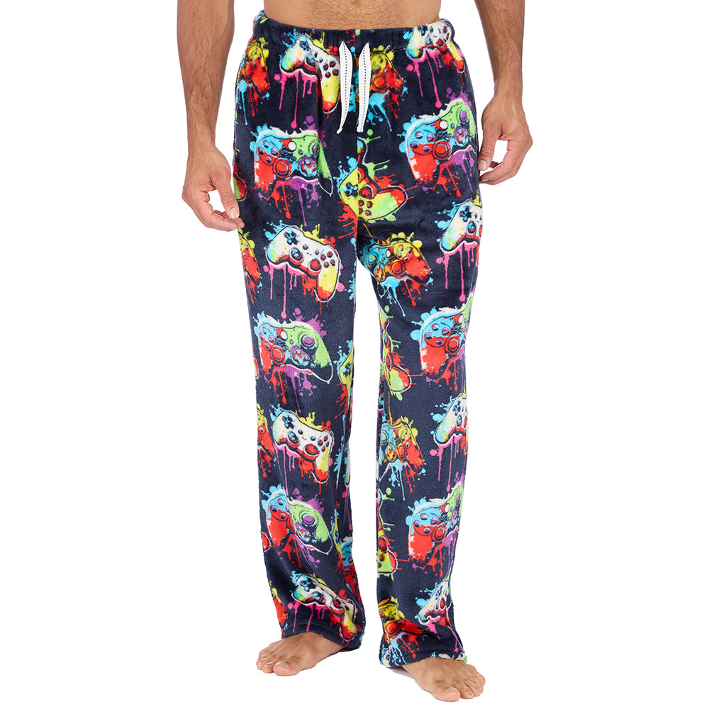 Mens Navy Gamer Fleece Pyjama Bottoms