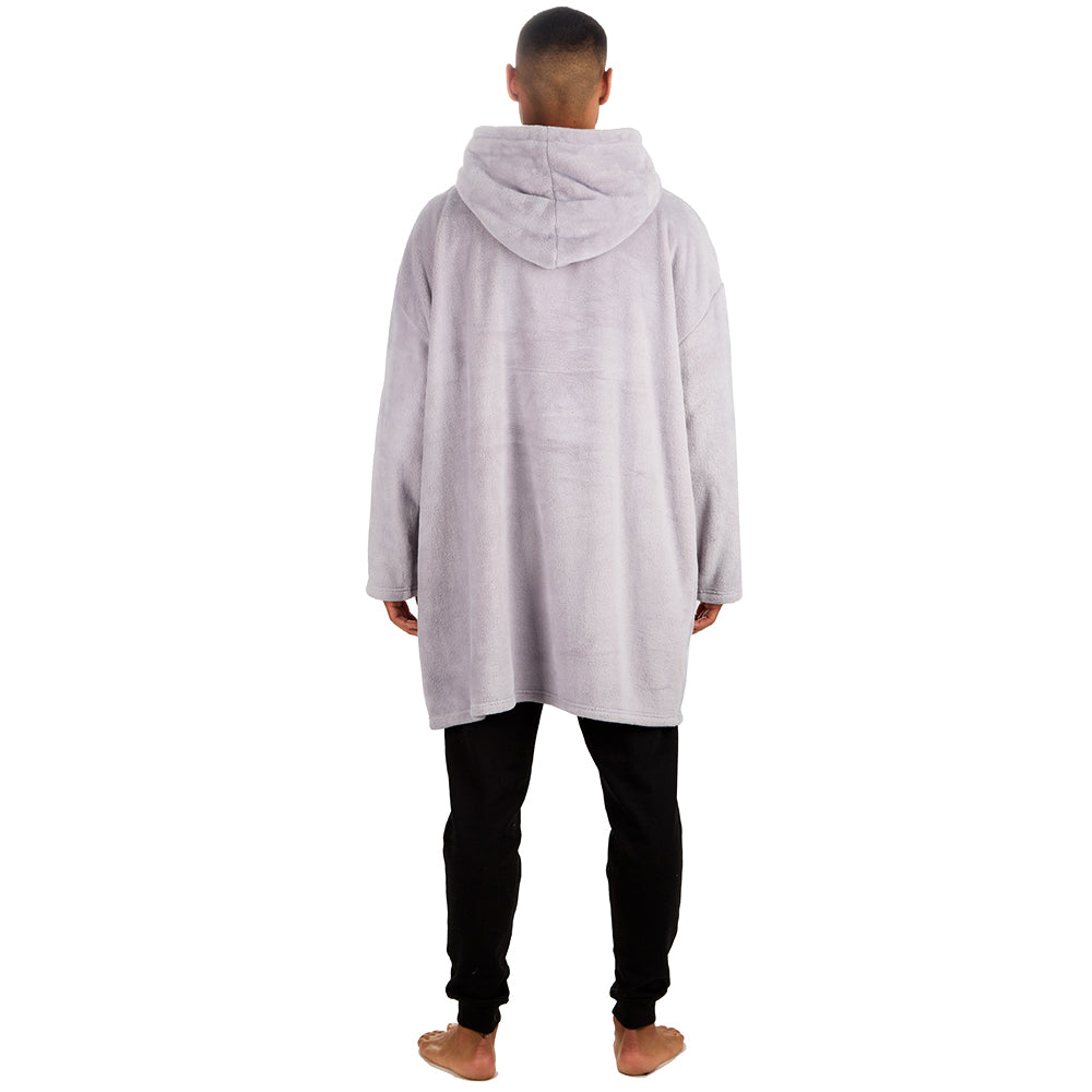 Mens Silver Coral Fleece Blanket Hoodie