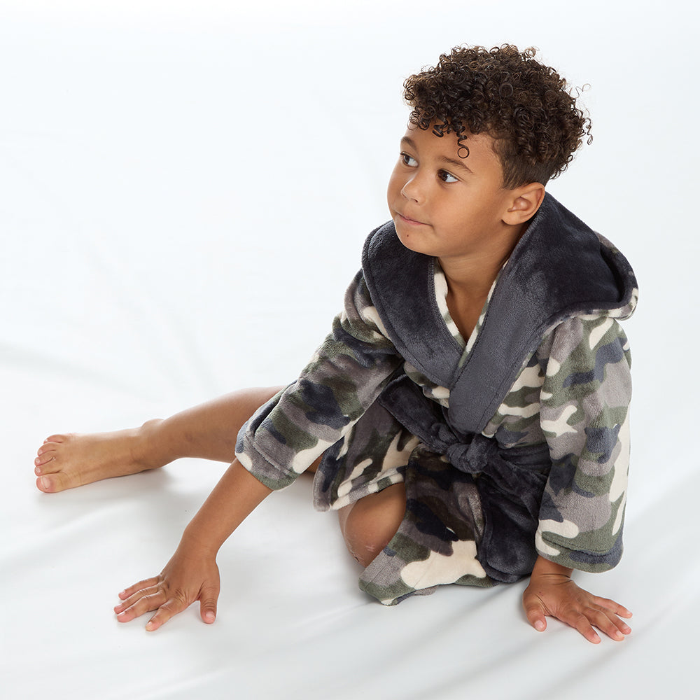 Infant Boys Khaki Camouflage Dressing Gown