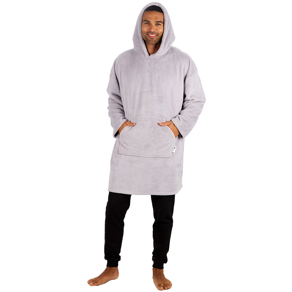 Mens Silver Coral Fleece Blanket Hoodie – Huggable Hoodie