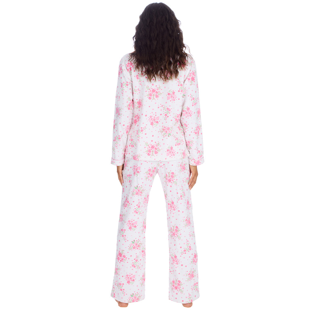 Ladies Floral Pink Serenity Cotton Pyjama Set
