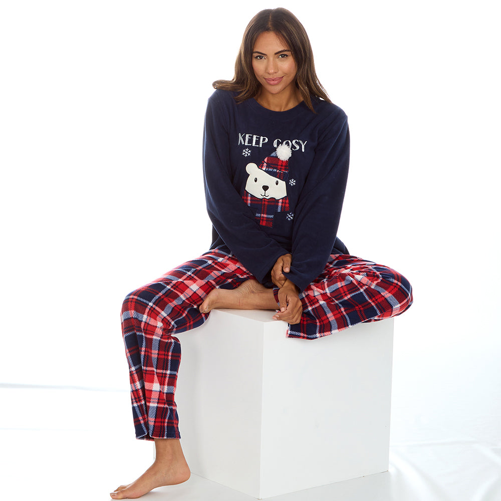 Ladies Polar Bear Microfleece Pyjama Set