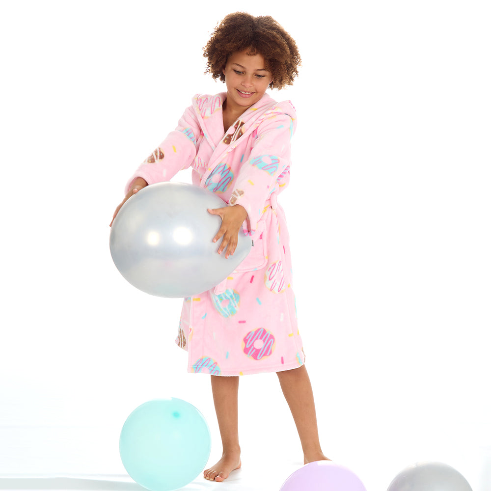 Girls Donuts Pink Dressing Gown