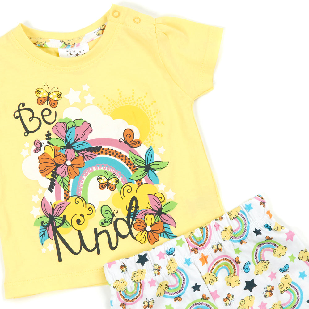 Baby Girls Rainbow Short Pyjama Set