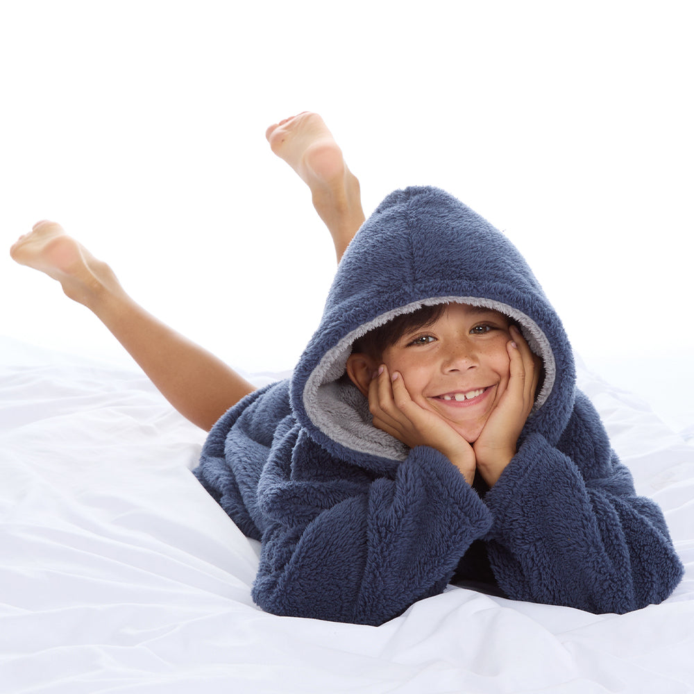 Boys Snuggle Navy Blanket Hoodie