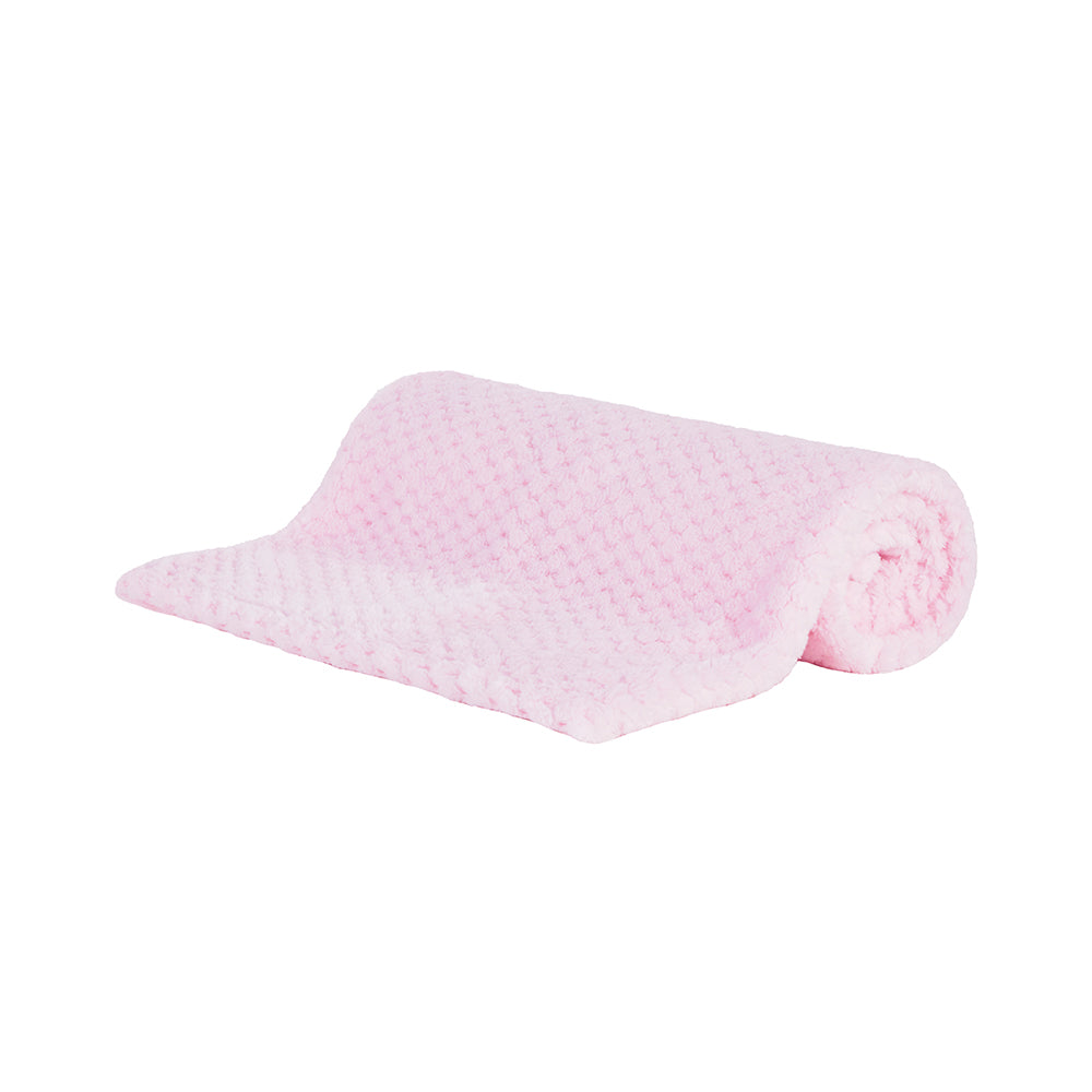 Baby Pink Waffle Plush Blanket