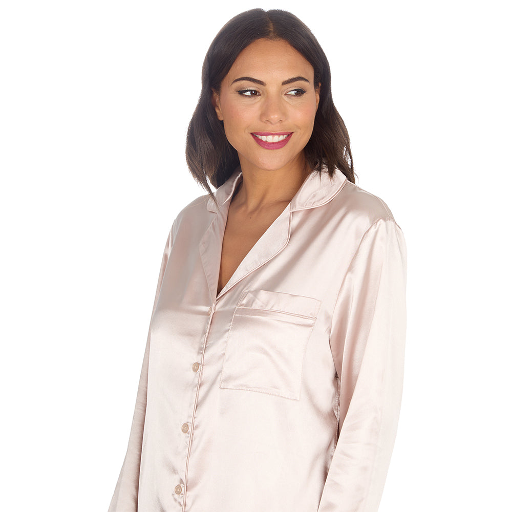 Ladies Gold Silky Satin Nightshirt