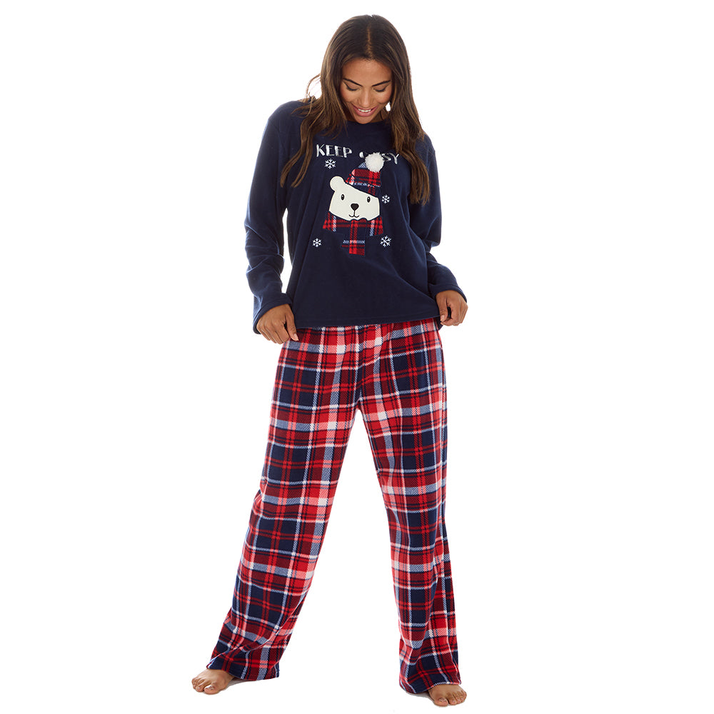Ladies Polar Bear Microfleece Pyjama Set