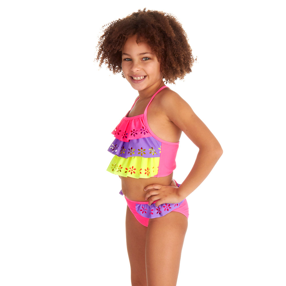 Girls Flowers Lace Pink Bikini