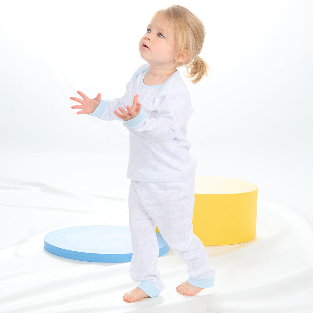 Baby Blue Elephant Cotton Pyjama Set