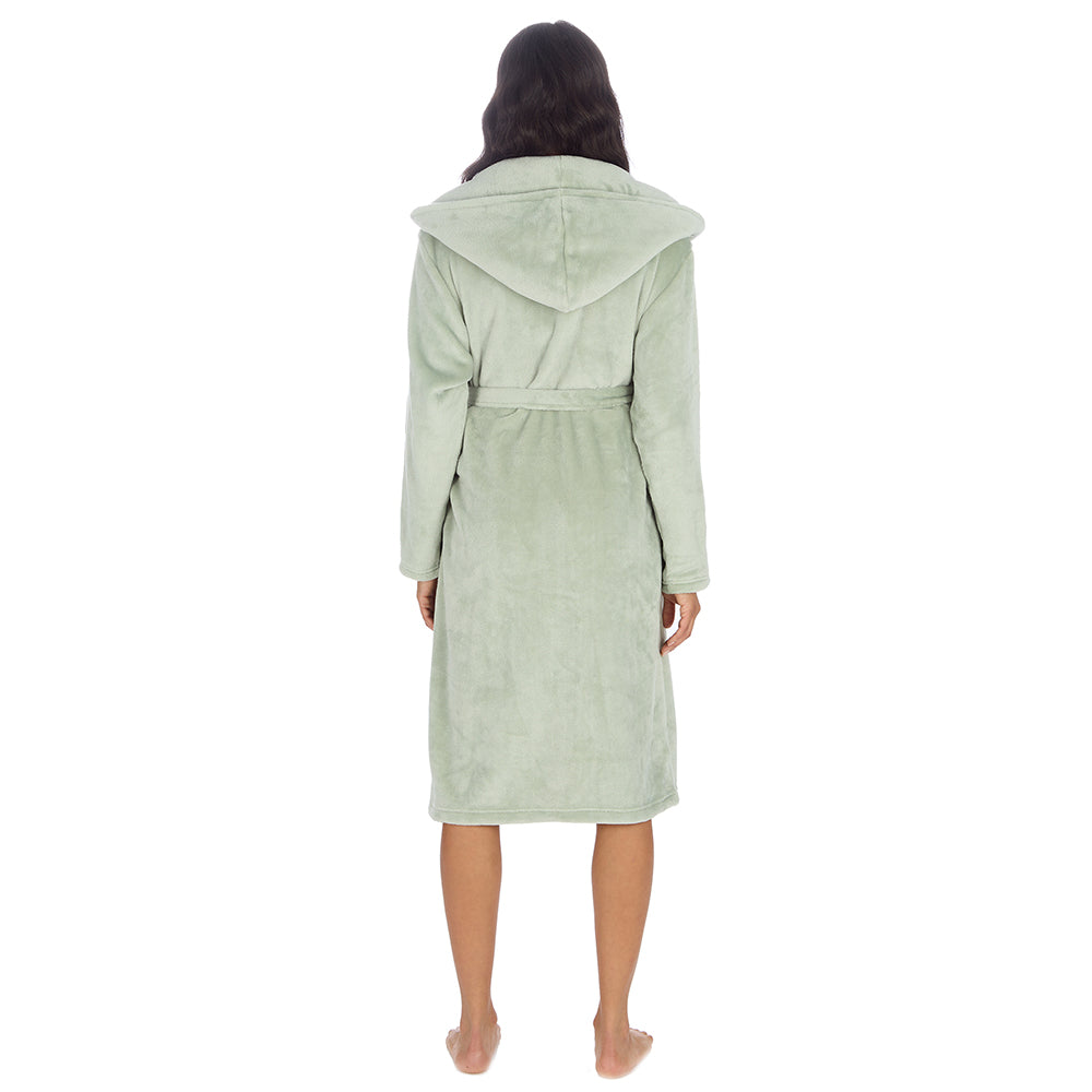 Ladies Sage Hooded Dressing Gown