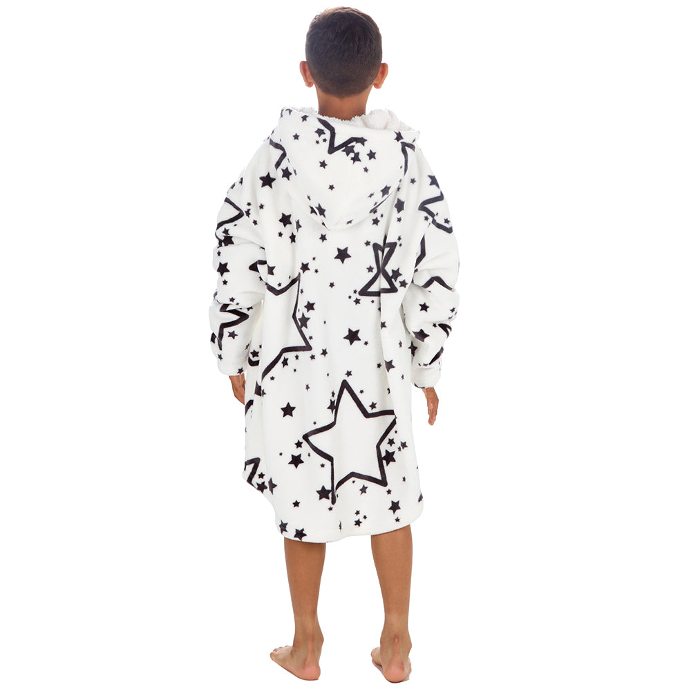 Boys Stars White Blanket Hoodie