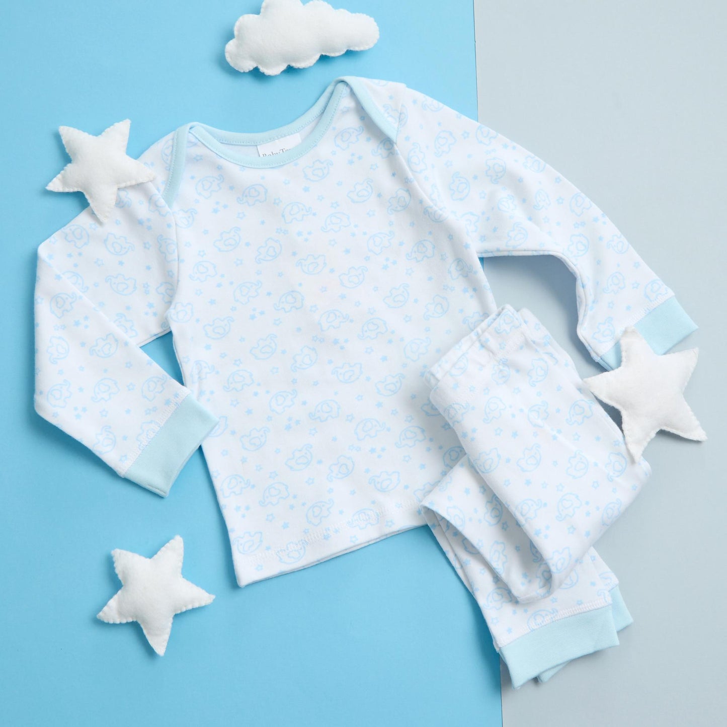 Baby Blue Elephant Cotton Pyjama Set