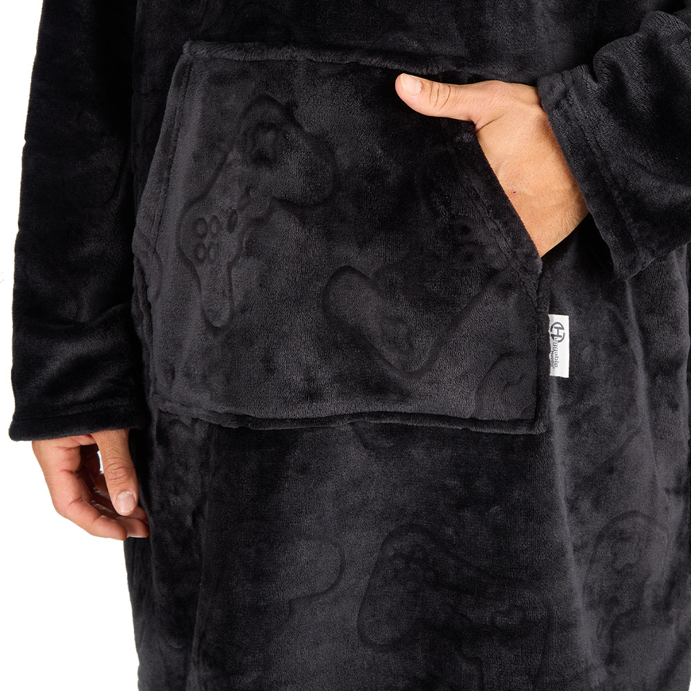 Mens Gaming Embossed Blanket Hoodie