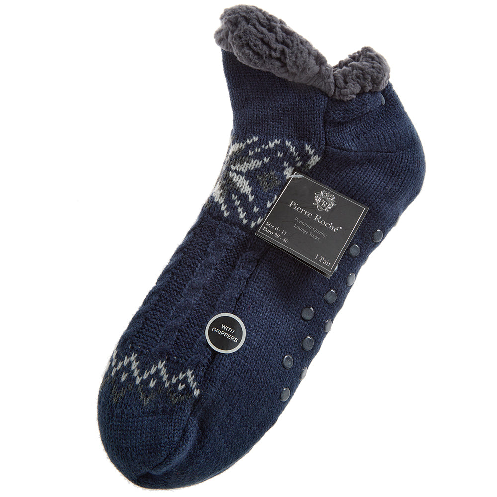 Mens Ankle Navy Slipper Socks