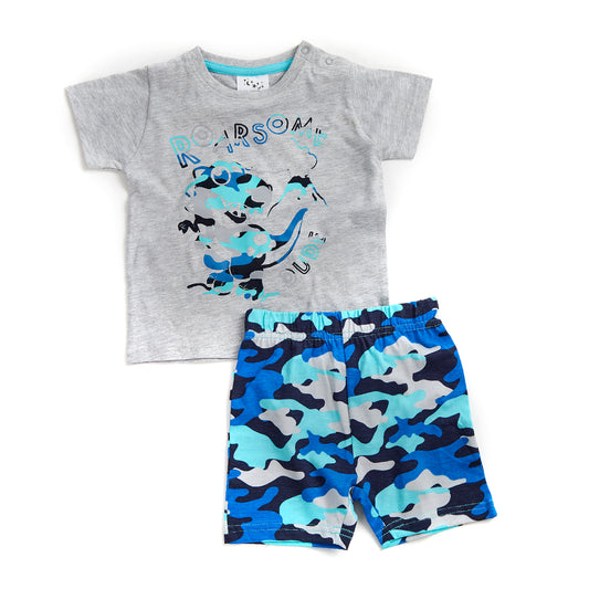 Baby Boys Roar Camouflage Short Pyjama Set