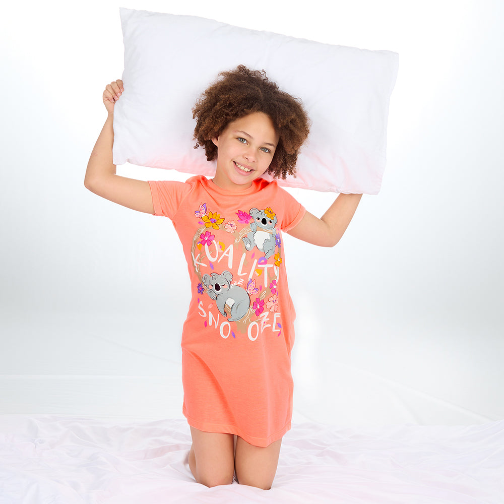 Girls Short Sleeve Koala Neon Nightie