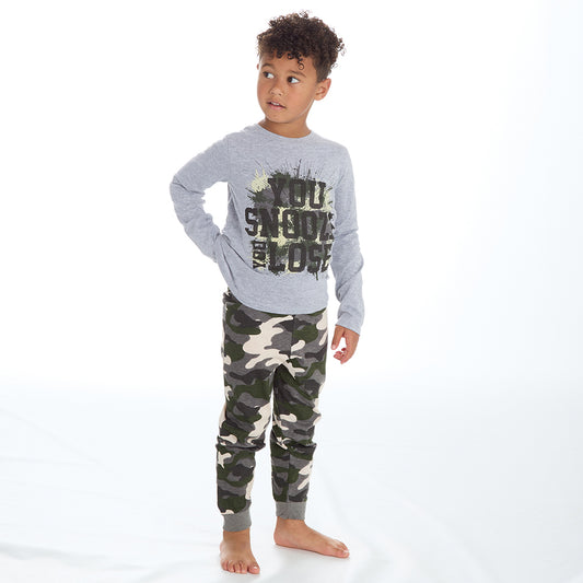 Boys Camouflage Long Pyjama Set