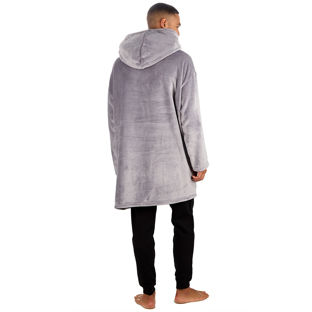 Mens Shimmer Silver Blanket Hoodie