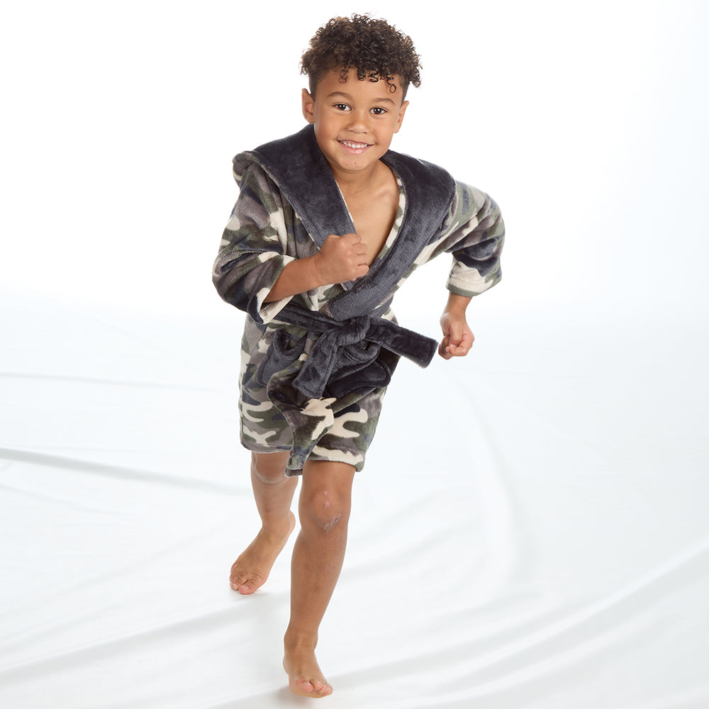 Infant Boys Khaki Camouflage Dressing Gown