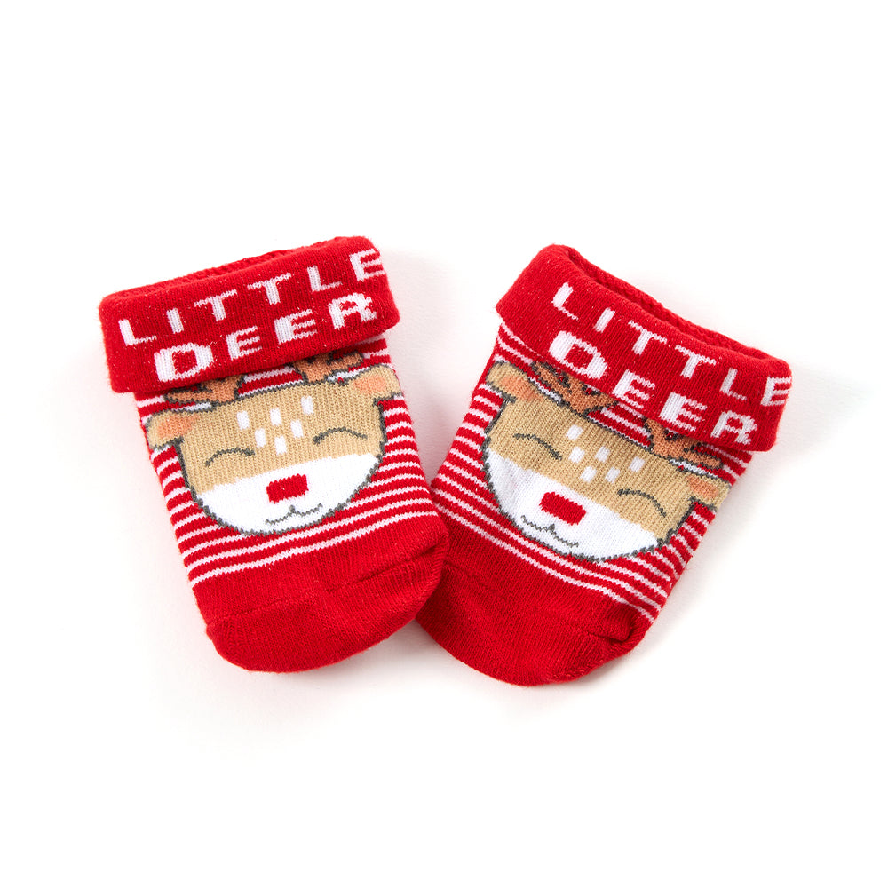 Baby Christmas Little Deer Socks in Gift Bag