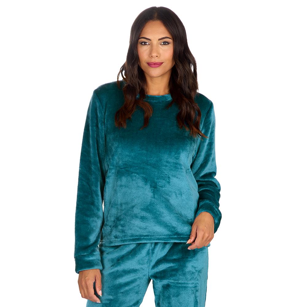 Ladies Teal Fleece Pyjama Set
