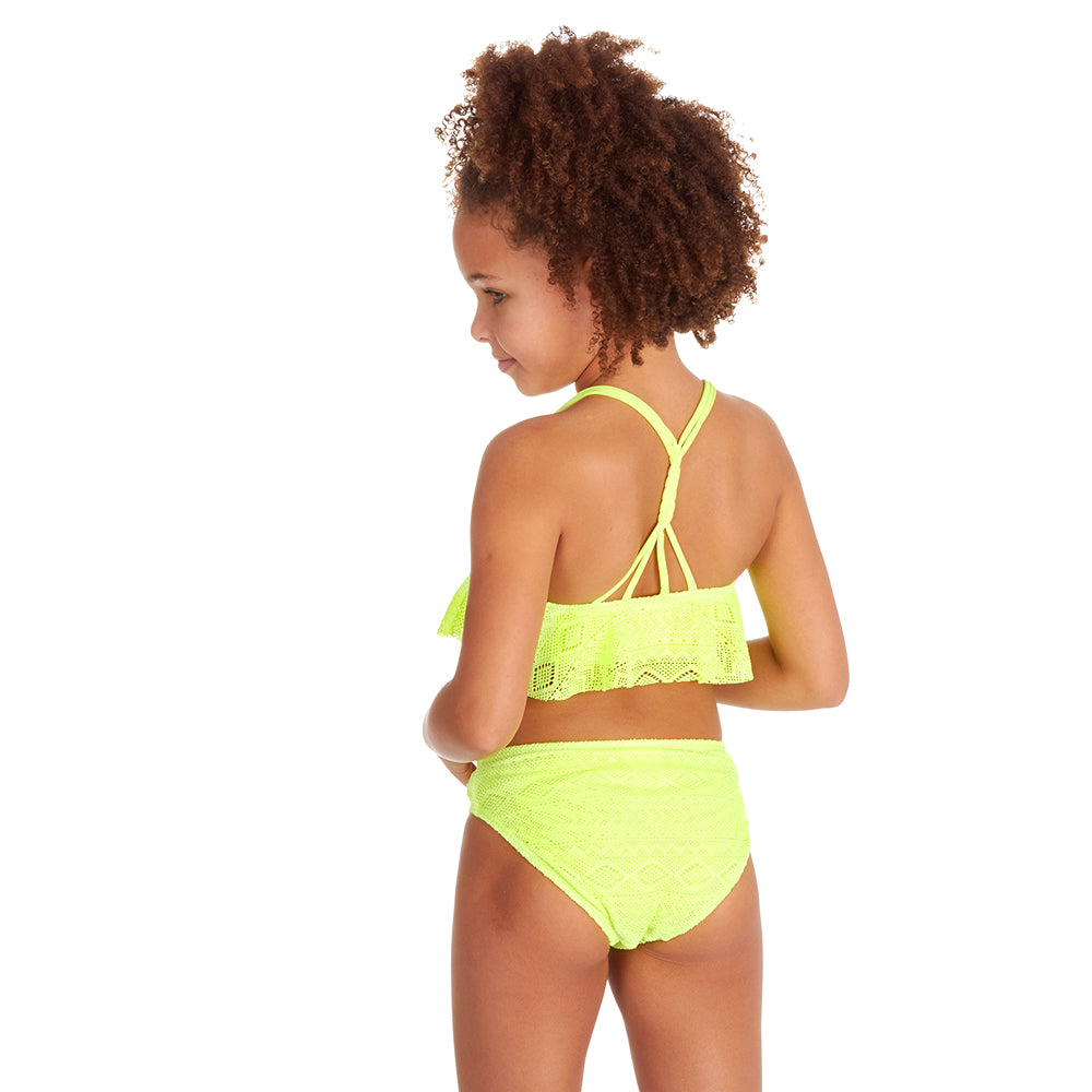 Girls Ethnic Lace Yellow Bikini