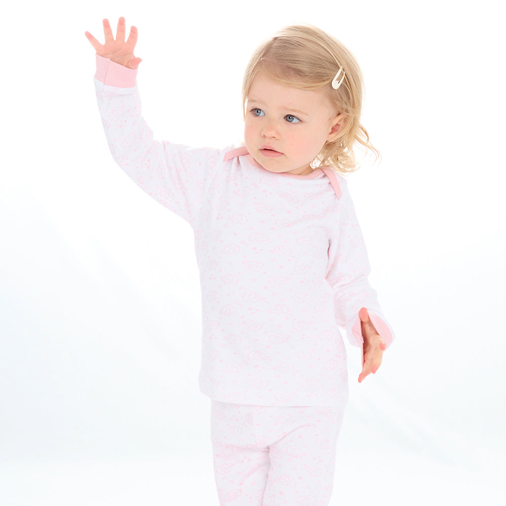 Baby Pink Elephant Cotton Pyjama Set