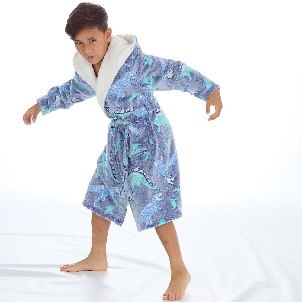Kids Boys Glow in the Dark Dressing Gown