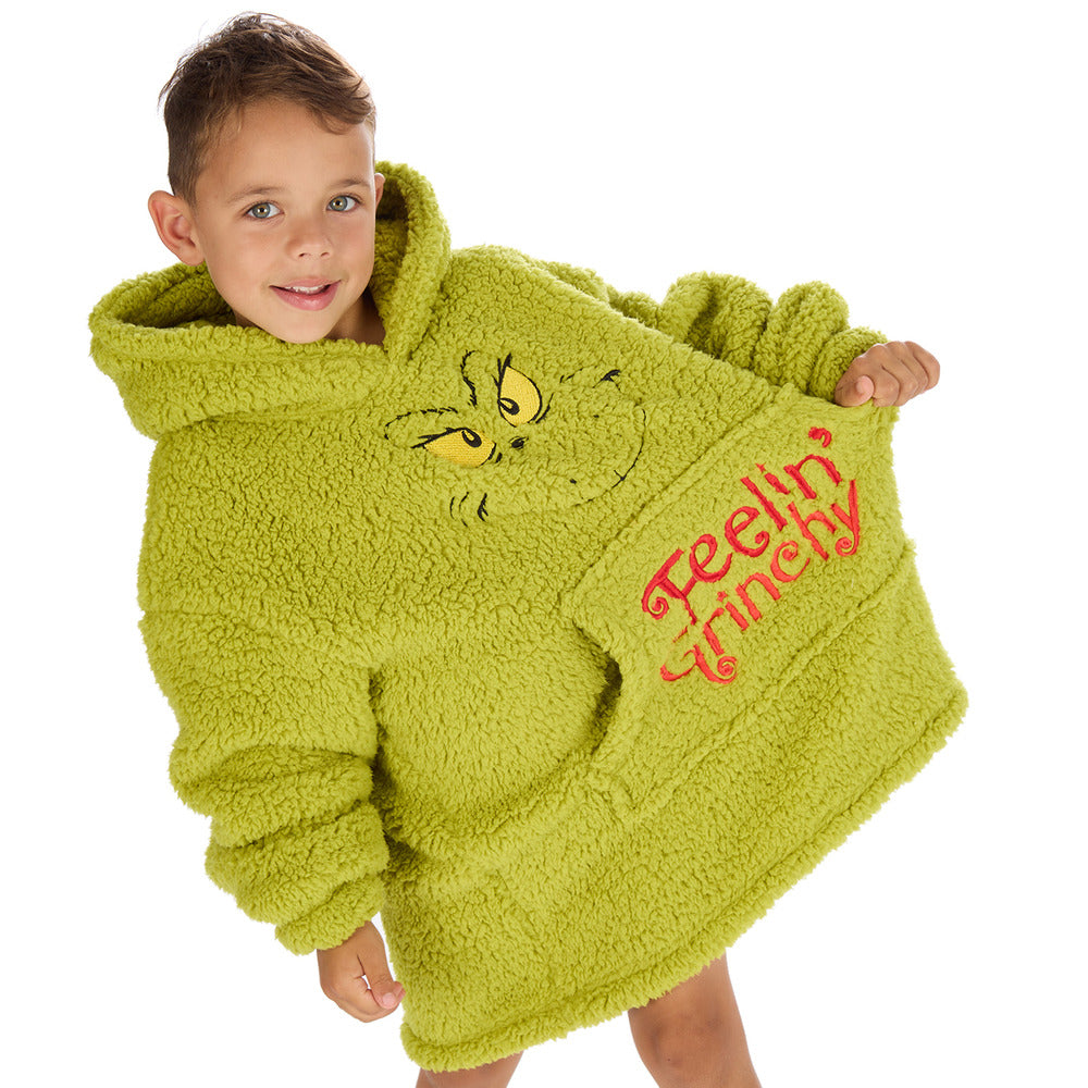 Infant Boys Grinch Sherpa Blanket Hoodie