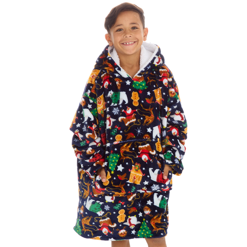 Boys Christmas Blanket Hoodie