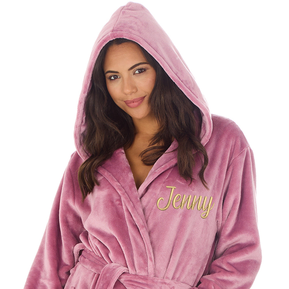 Personalised Ladies Shimmer Blush Pink Dressing Gown