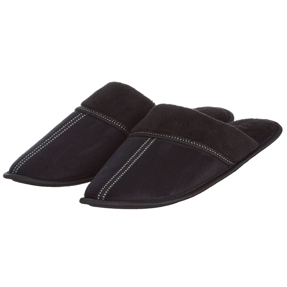 Mens Black Mule Slippers