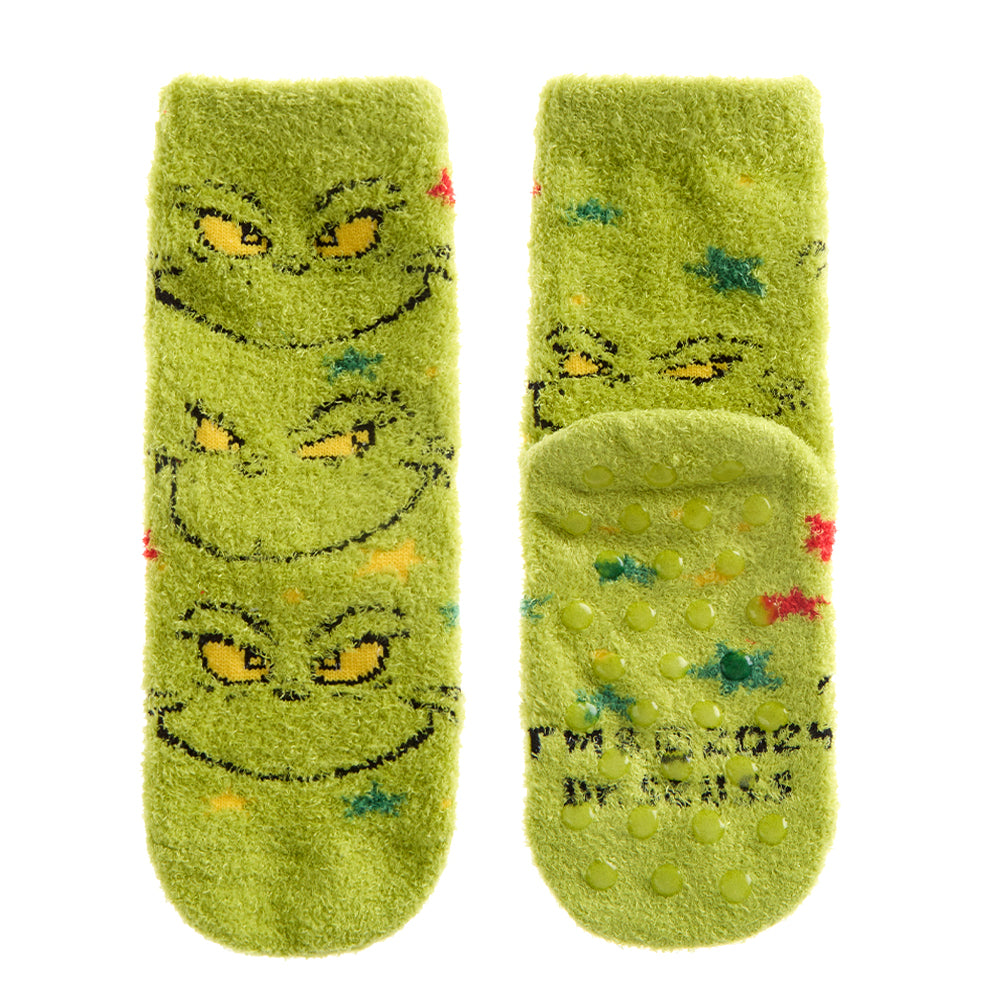 Kids Christmas Grinch Fluffy Socks