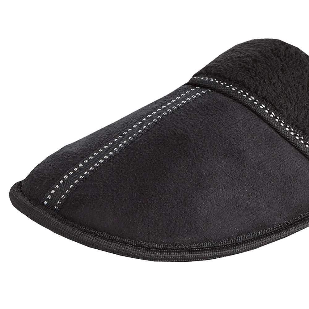 Mens Black Mule Slippers