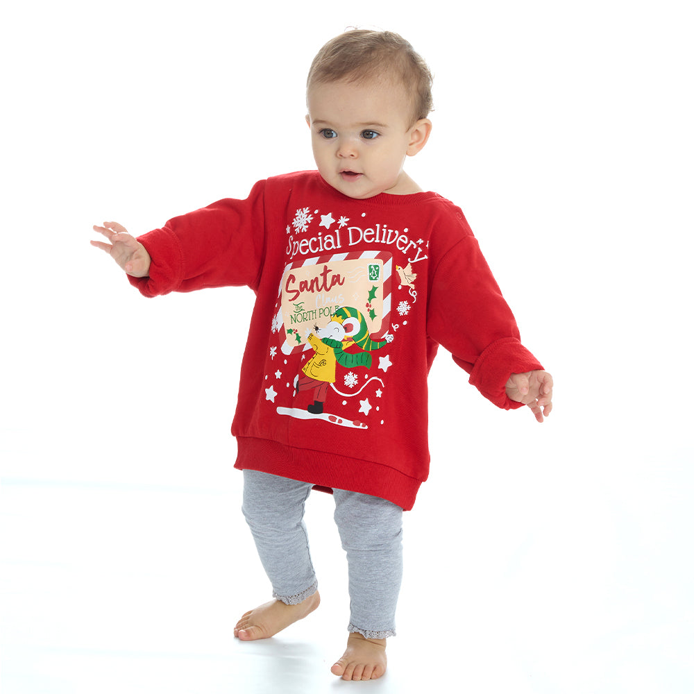 Baby Red Christmas Cotton Sweatshirt