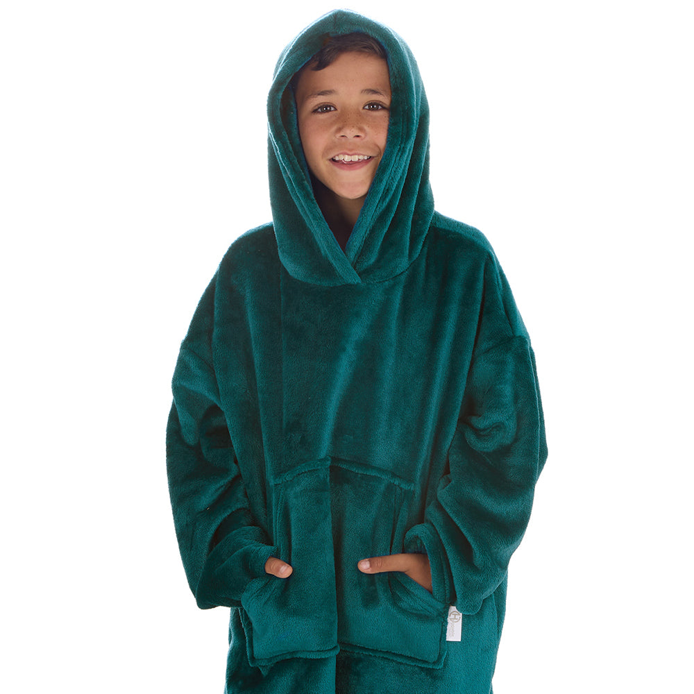 Boys Shimmer Teal Blanket Hoodie