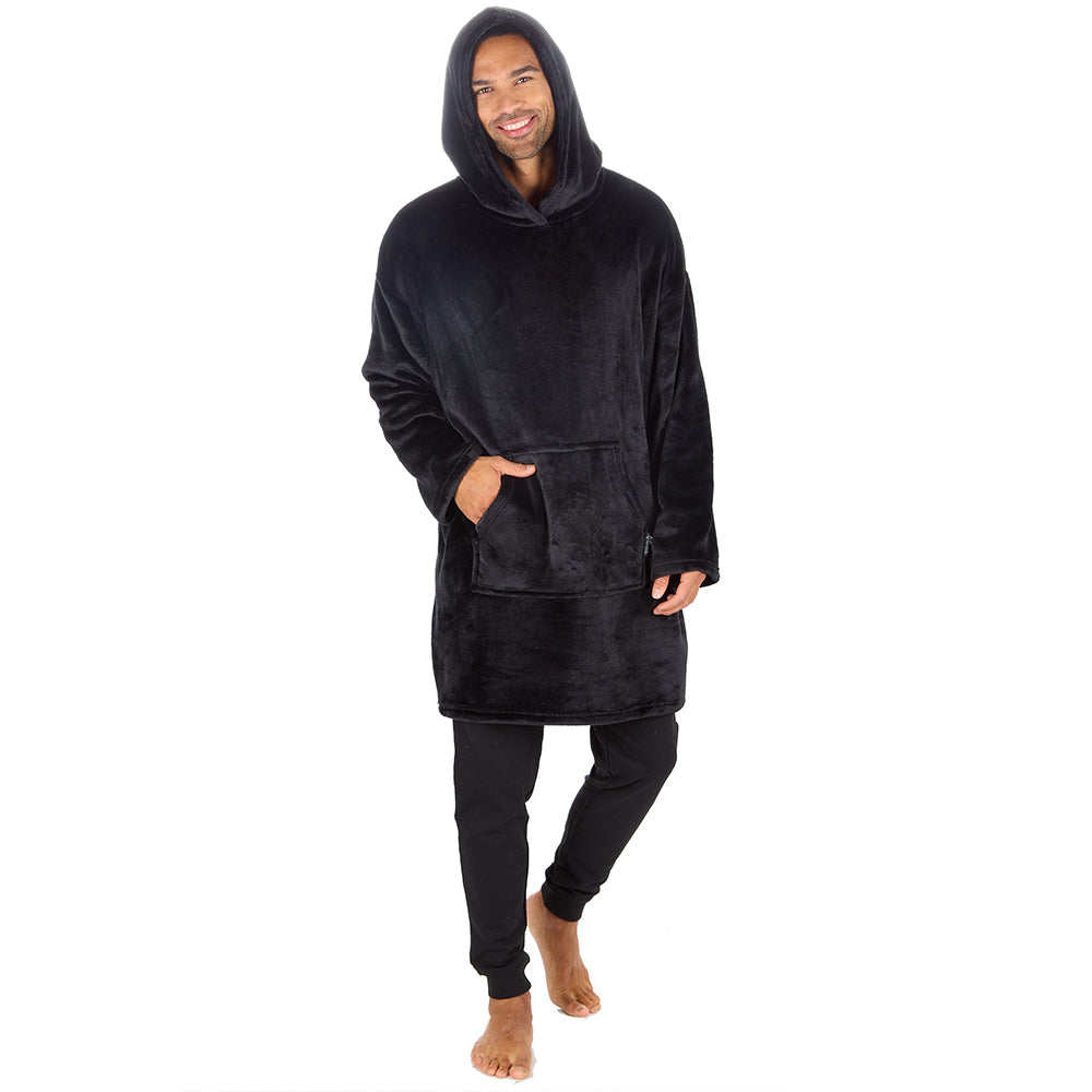 Mens Shimmer Black Blanket Hoodie