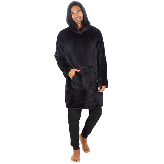 Mens Shimmer Black Blanket Hoodie