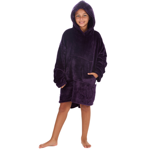 Girls Shimmer Plum Blanket Hoodie