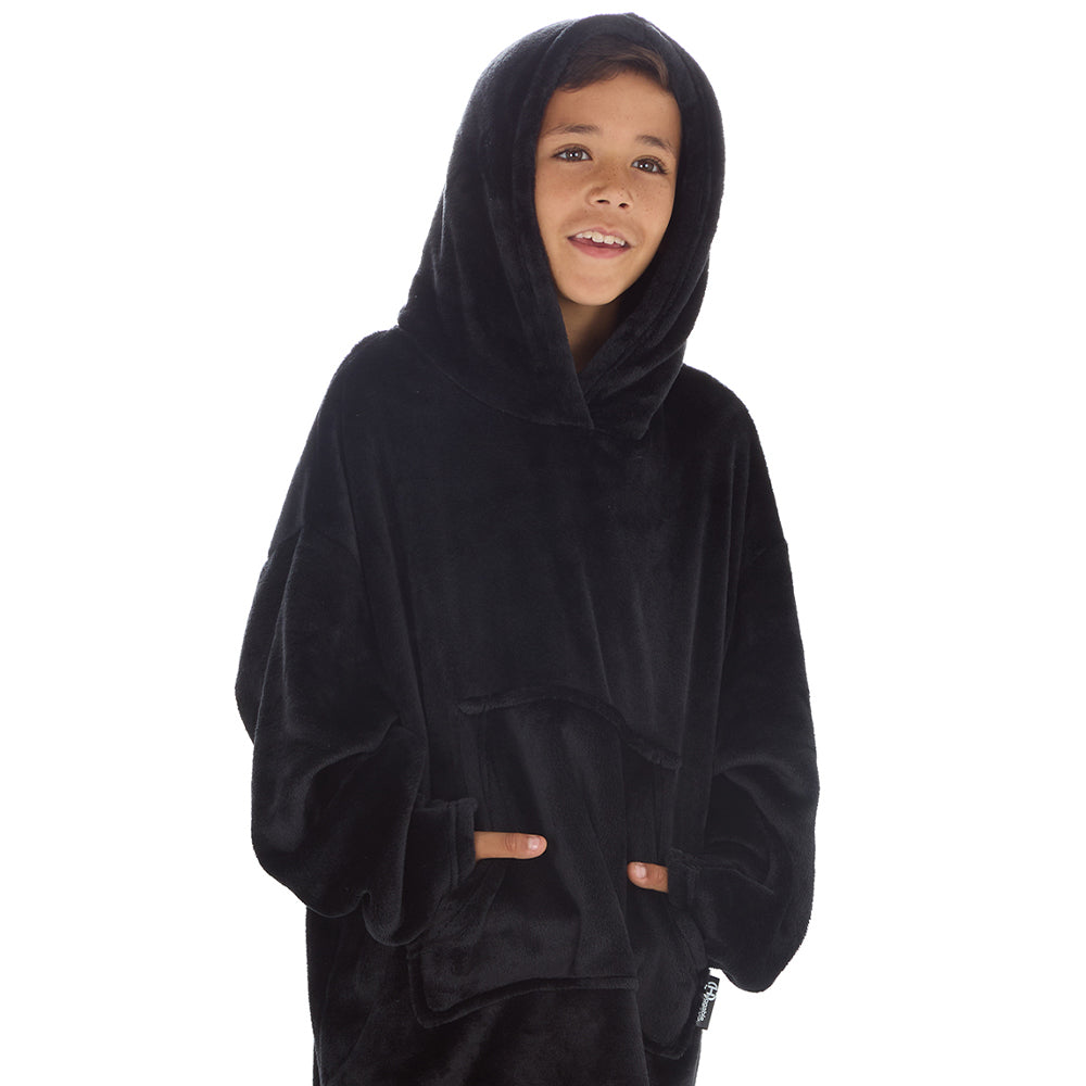 Boys Shimmer Black Blanket Hoodie