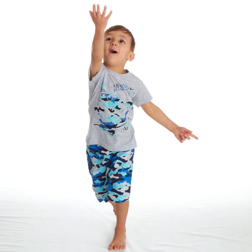 Infant Boys Grey Roar Short Pyjama Set