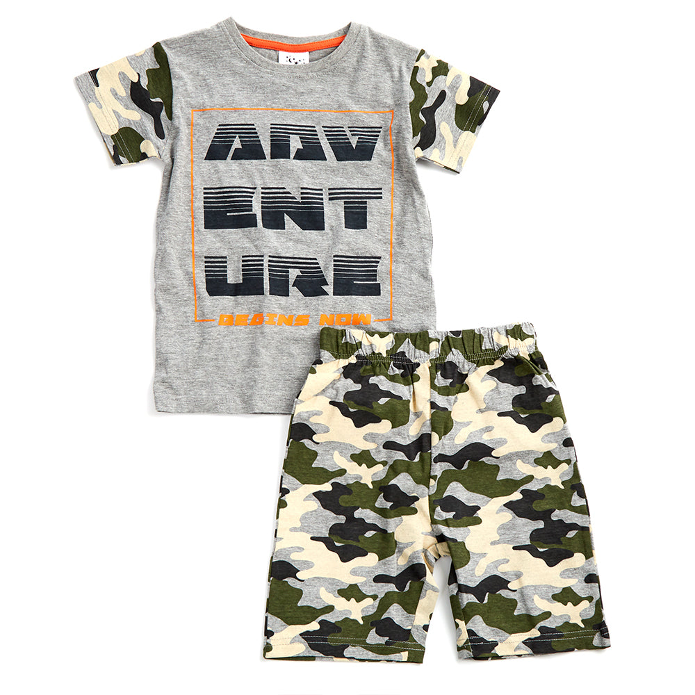 Boys Camouflage Short Pyjama Set
