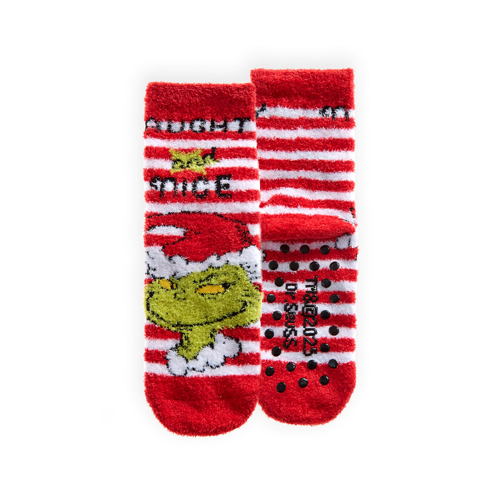 Kids Red Santa Grinch Fluffy Socks