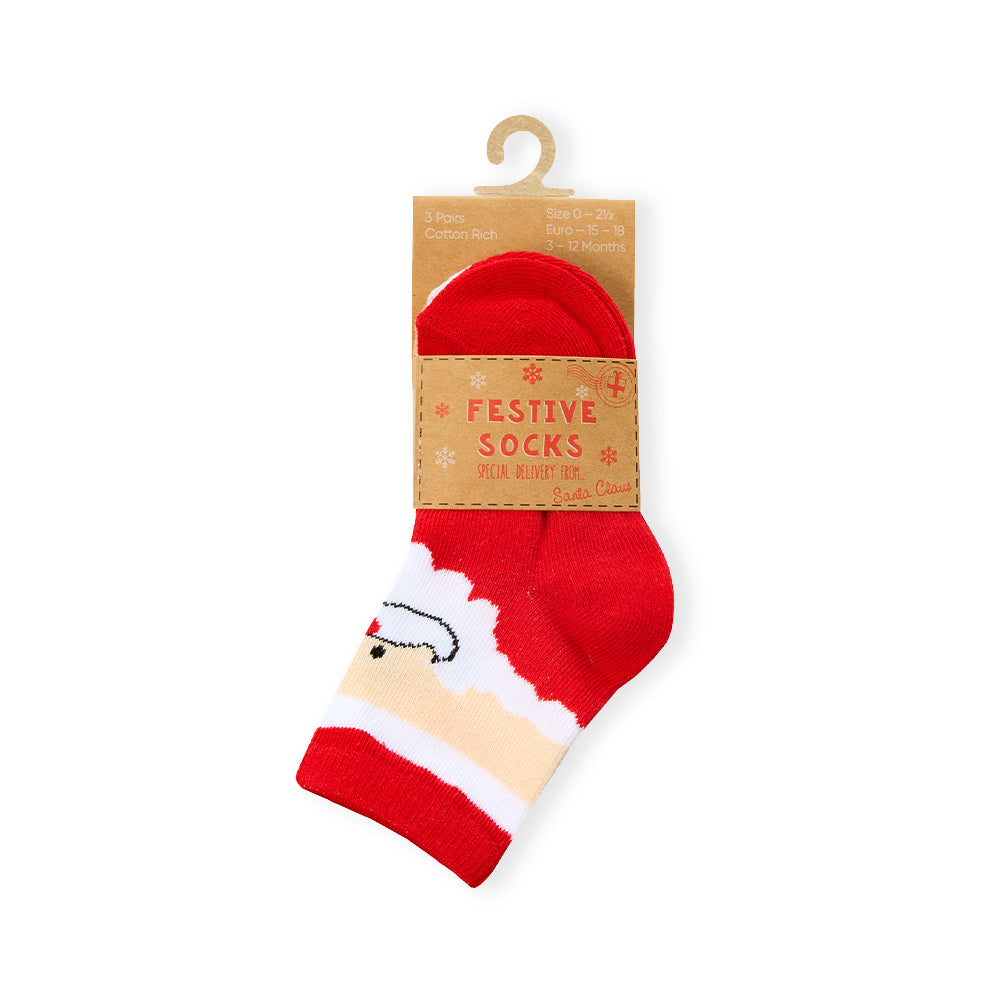 Baby 3 Pairs Christmas Novelty Cotton Socks