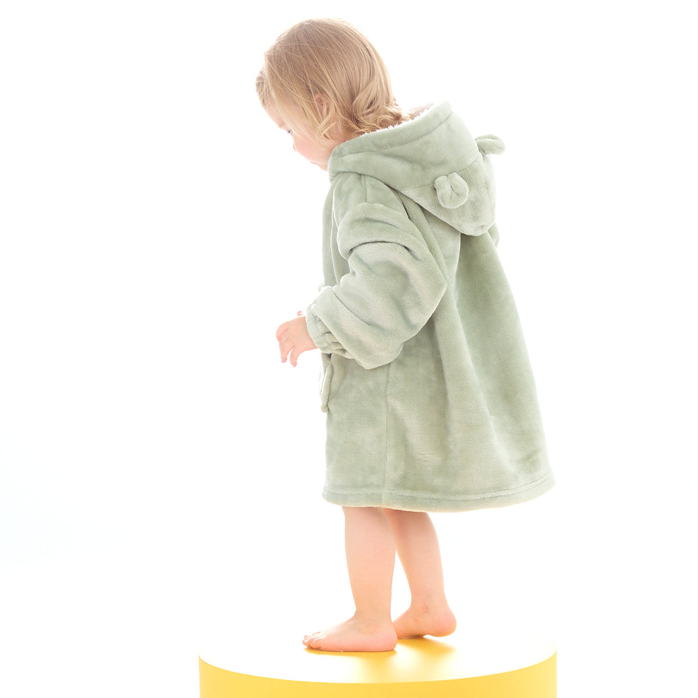 Toddler Bear Ears Sage Blanket Hoodie